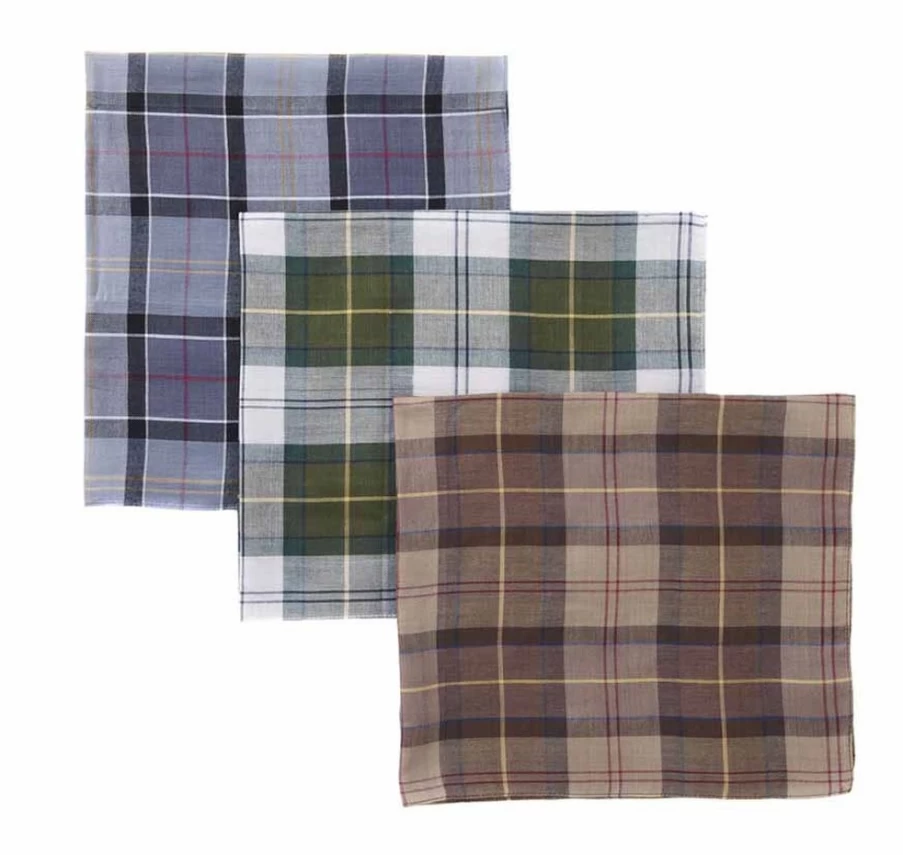 Barbour Men's Black Watch & Monochrome Handkerchief Gift Box Set