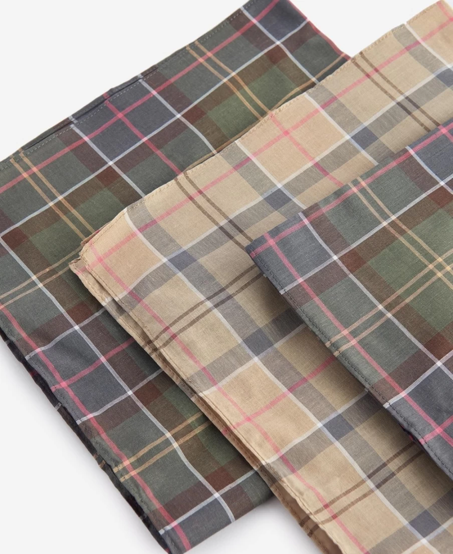 Barbour Men's Black Watch & Monochrome Handkerchief Gift Box Set