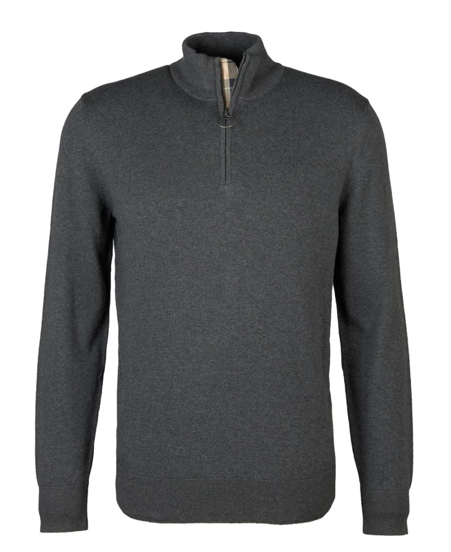 Barbour Men's Taines Washed Blue Half-Zip Knitted Sweatshirt