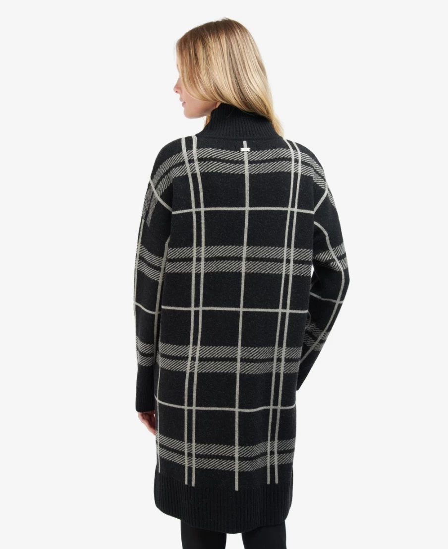 Barbour Women's Cassius Knitted Dress in Black Check Pattern