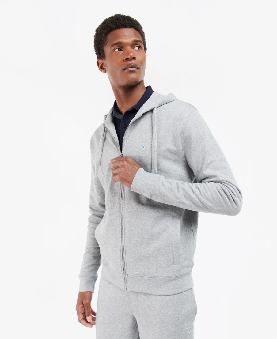 Barbour Men's Wallington Zip-Up Hoodie in Grey Marl - Lightweight Casual Pullover