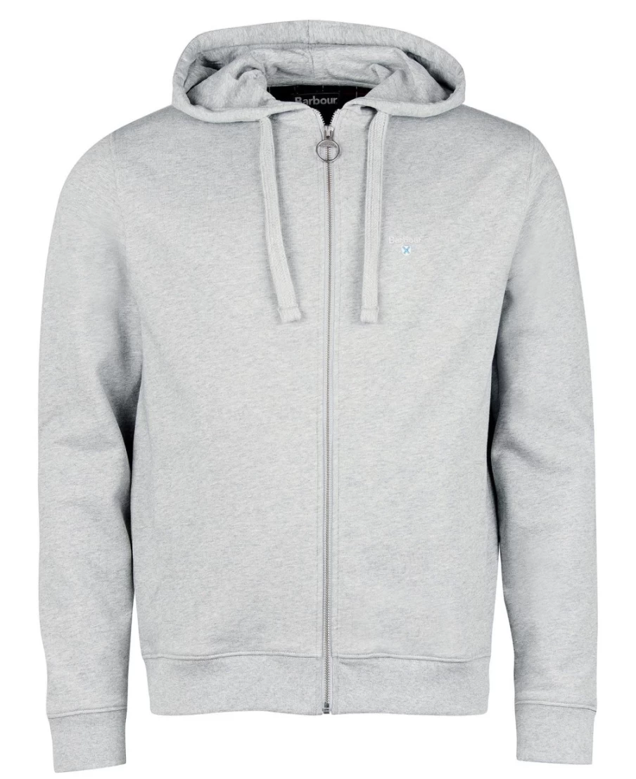 Barbour Men's Wallington Zip-Up Hoodie in Grey Marl - Lightweight Casual Pullover