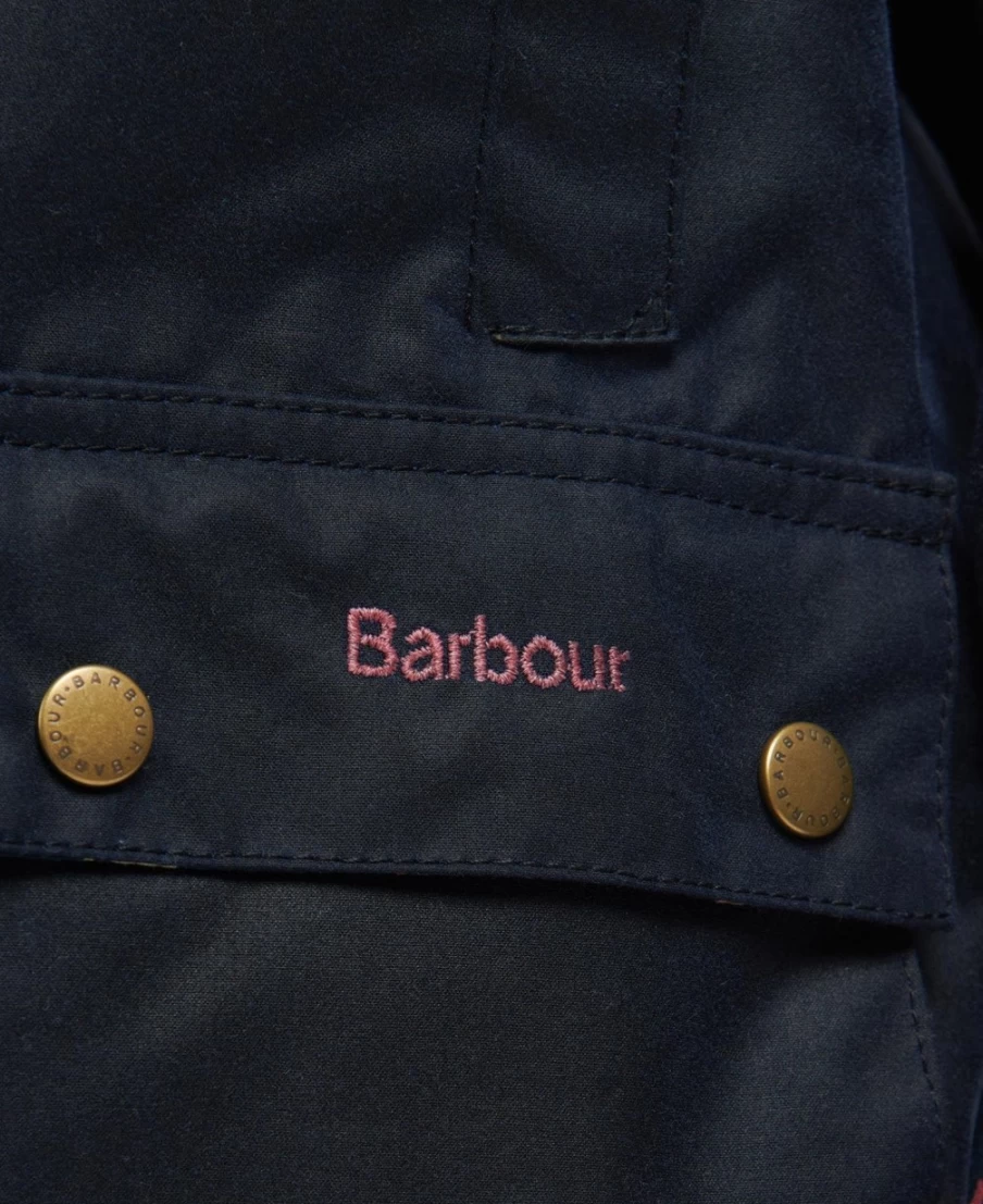 Barbour Girls Archive Olive Retro Floral Waxed Jacket | Waterproof Outdoor Coat