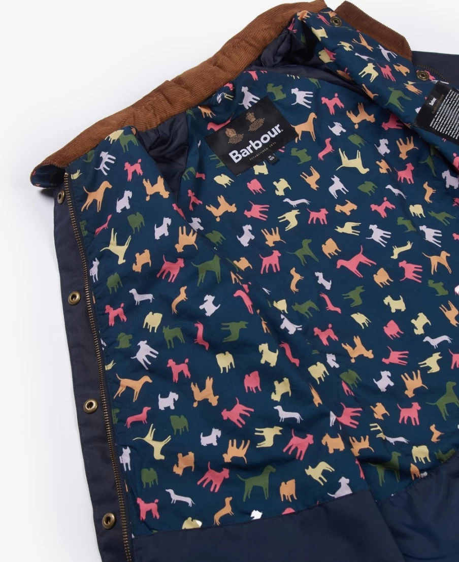 Barbour Girls Archive Olive Retro Floral Waxed Jacket | Waterproof Outdoor Coat