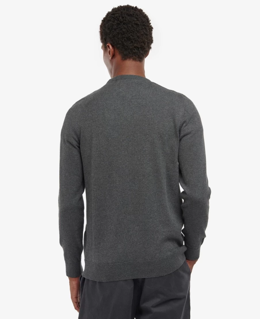Barbour Men's Navy Organic Cotton Crew Neck Jumper