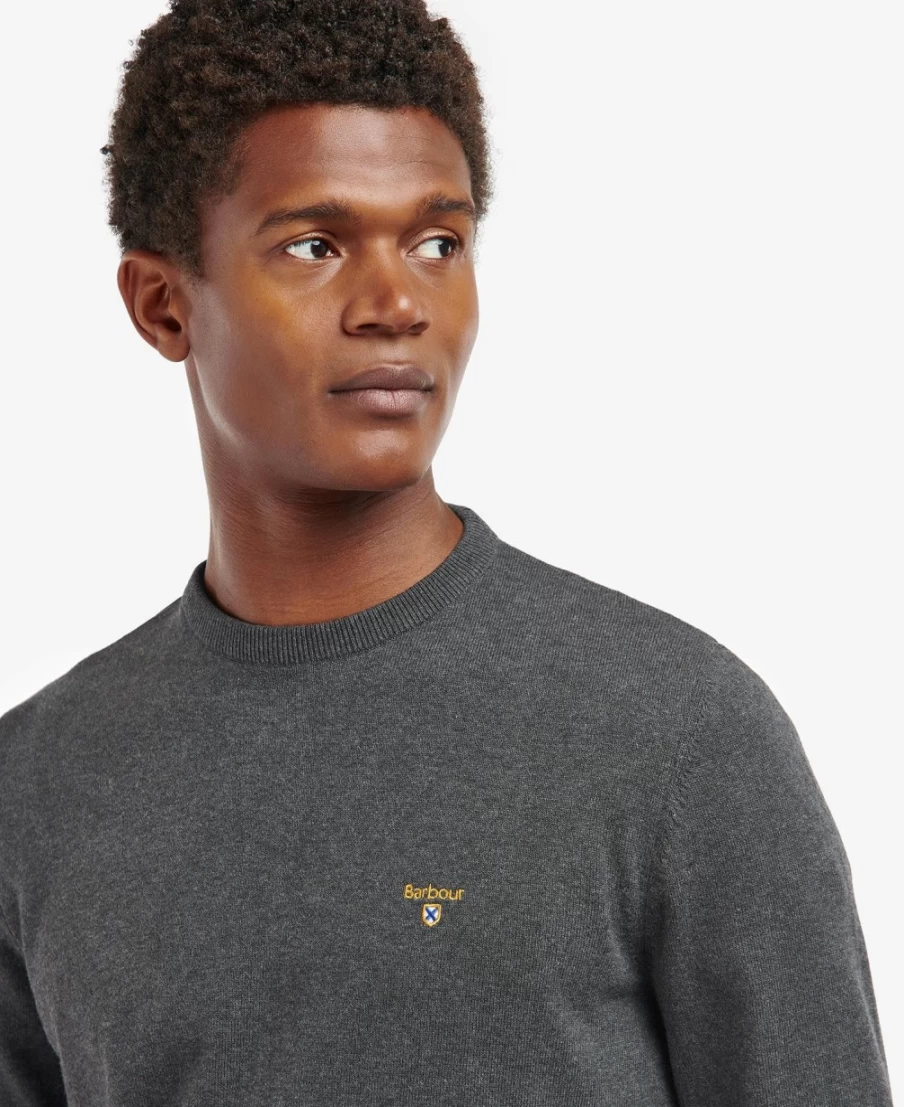 Barbour Men's Navy Organic Cotton Crew Neck Jumper